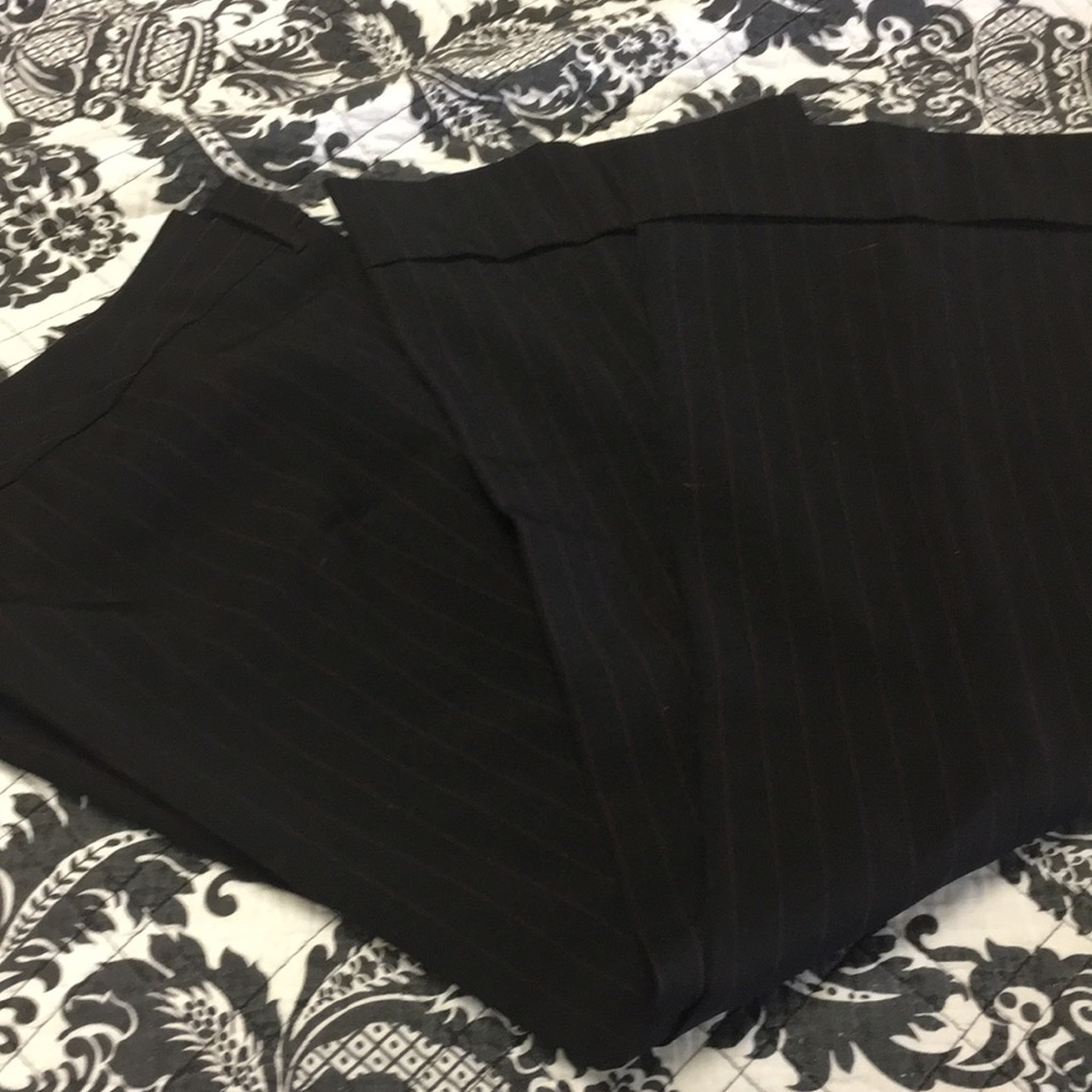 Black/red pinstripe dress pants